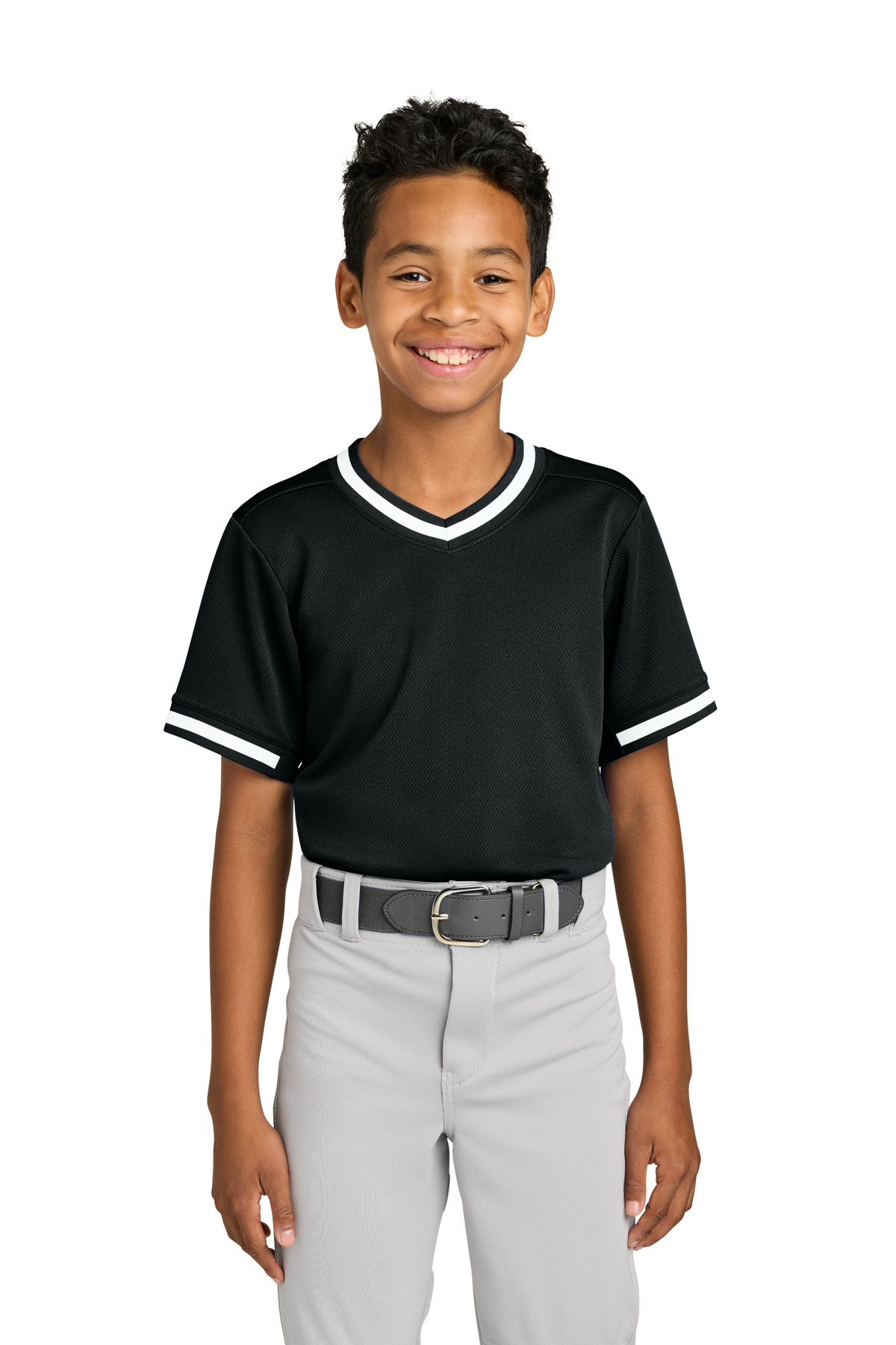 Sport-Tek ® Youth Tough Mesh V-Neck Baseball Jersey YST221