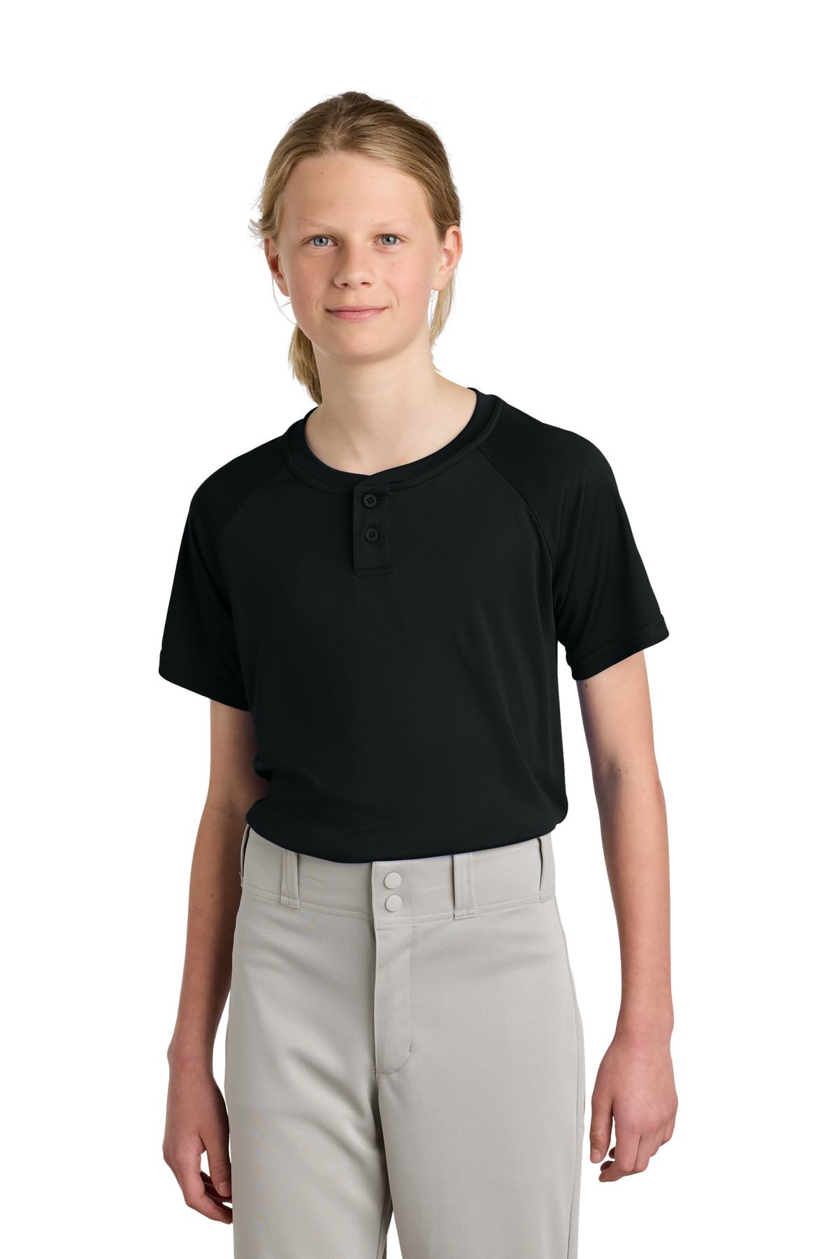 Sport-Tek ® Youth PosiCharge ® Competitor  2-Button Henley YST359