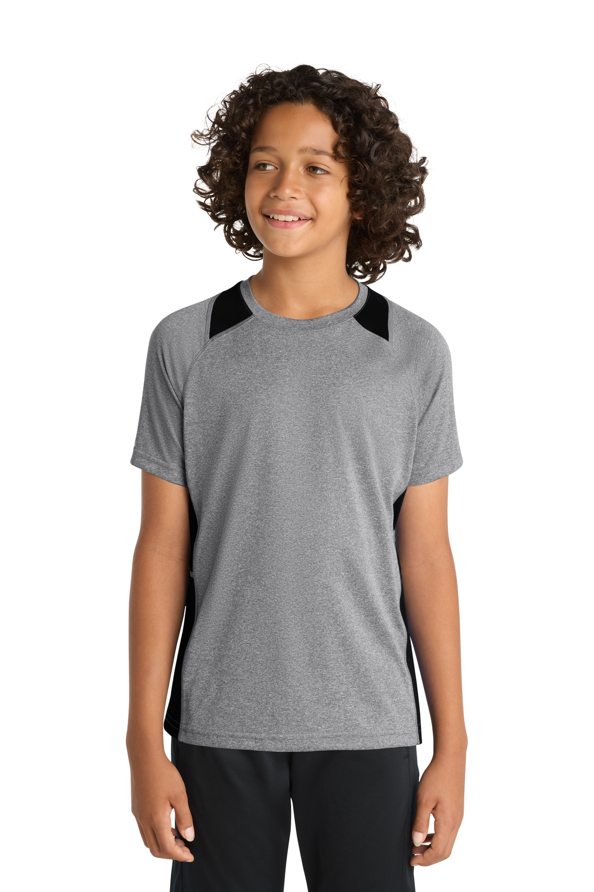 Sport-Tek ® Youth Heather Colorblock Contender  Tee. YST361
