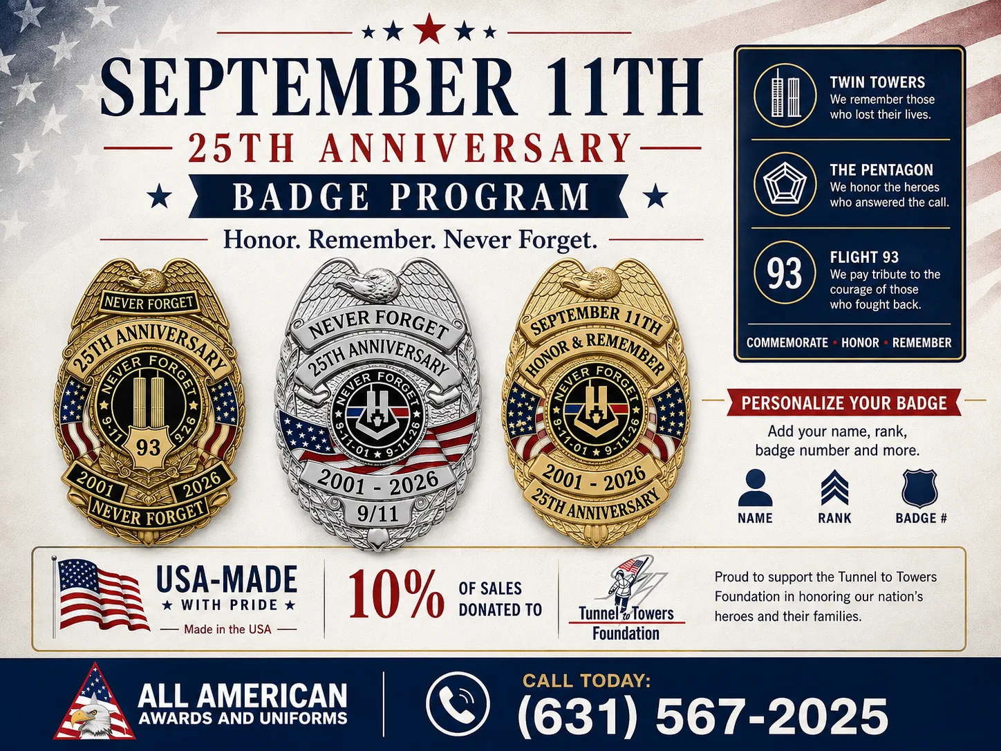 September 11th 25th Anniversary Badge Program