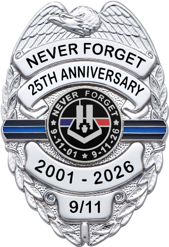 Smith & Warren badge model S155BL_911 with September 11th anniversary seal
