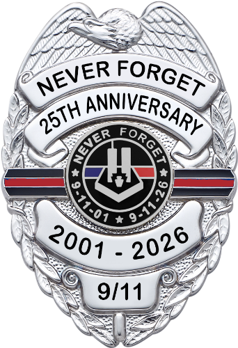 Smith & Warren badge model S155RL_911 with September 11th anniversary seal