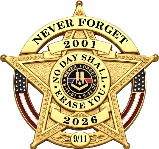 Smith & Warren badge model S527AUS_911 with September 11th anniversary seal