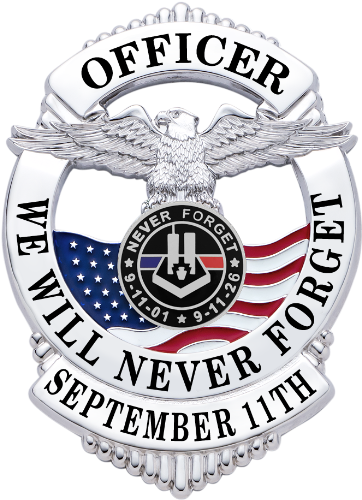 Smith & Warren badge model S671_911 with September 11th anniversary seal